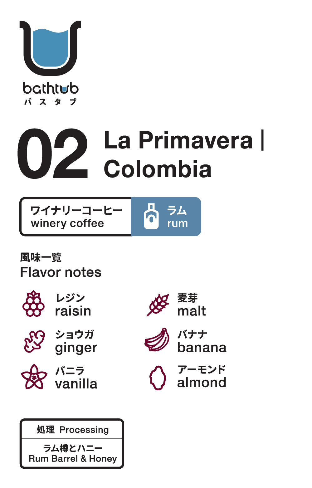 ②酒香咖啡｜ La Primavera Columbia Winery Coffee (RUM)